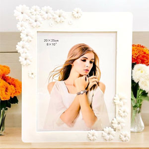 White Flower photo Frame